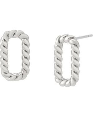 AllSaints Rope Hex Stud Earrings - Metallic