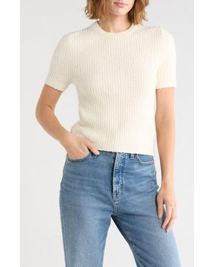 Madewell Bouclé Knit Sweater Top - Blue