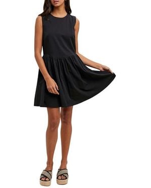 Wishlist Fit & Flare Cotton Blend Minidress - Black