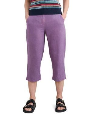 Seasalt Cornwall Brawn Point Linen Crop Pants - Purple