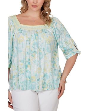 Ruby Rd. Printed Sublimation Top - Blue