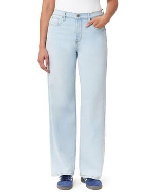 Kensie Relaxed Fit Wide Leg Jeans - Blue
