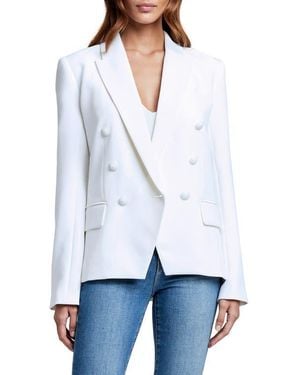 L'Agence Kenzie Double Breasted Blazer - White