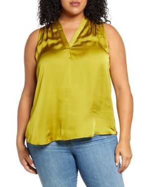 Vince Camuto V-Neck Rumple Blouse - Yellow