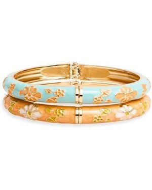 Natasha Couture 2-Pack Enamel Hinge Bracelets - Multicolor