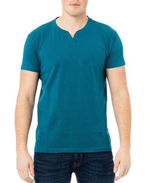 Xray Jeans Split Neck T-Shirt - Blue