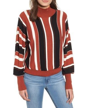 Leith Stripe Dolman Sleeve Sweater - Red