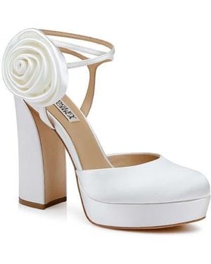 Badgley Mischka Janessa Ankle Strap Platform Pump - White