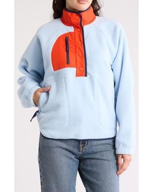 Thread & Supply Polar Fleece Half Snap Pullover - White