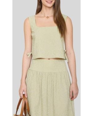 Blu Pepper Square Neck Side Tie Tank Top - Green