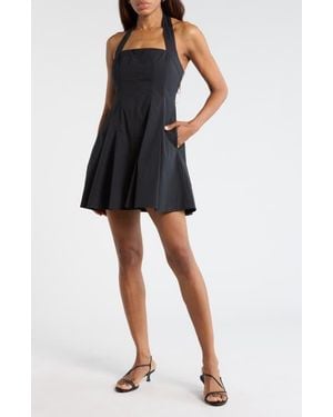 A.L.C. Nat Halter Neck Stretch Cotton Minidress - Black