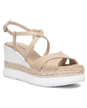 Nero Giardini Ankle Strap Platform Wedge Sandal - Natural