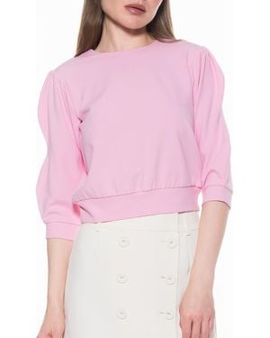 Alexia Admor Bebe Three-Quarter Sleeve Sweatshirt - Pink