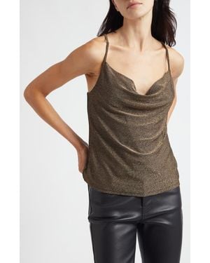 Ramy Brook Carla Metallic Cowl Neck Camisole - Black