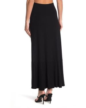 Go Couture Ruffled Side High/Low Maxi Skirt - Black
