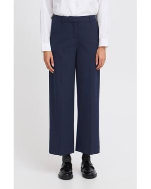 B.Young Danta Wide Leg Cropped Pants - Blue