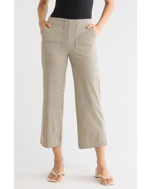 NIC+ZOE All Day Stripe Wide Leg Jeans - Natural