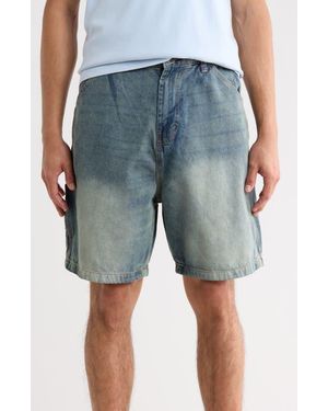 FLEECE FACTORY Cotton Denim Shorts - Blue