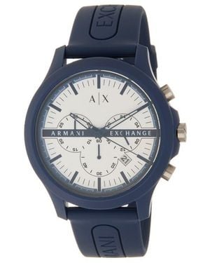ARMANI EXCHANGE Hampton Chronograph Quartz Silicone Strap Watch, 46Mm - Blue
