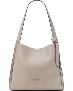 Kate Spade Knott Large Leather Shoulder Bag - Gray