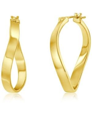 Simona 14K Gold-Plated Wavy Hoop Earrings - Metallic