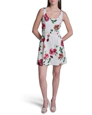 BCBGMAXAZRIA Floral Scuba Fit & Flare Minidress - Red