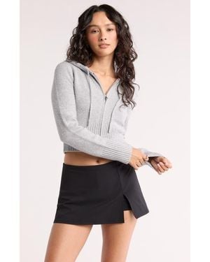 Abound Front Zip Hooded Sweater - Gray