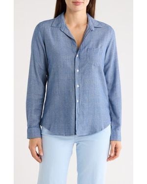Frank & Eileen Barry Tailored Fit Glen Plaid Button-Up Shirt - Blue