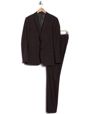 John Varvatos Solid Neat Wool Blend Suit - Black