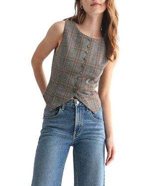 Lush Houndstooth Vest - Blue