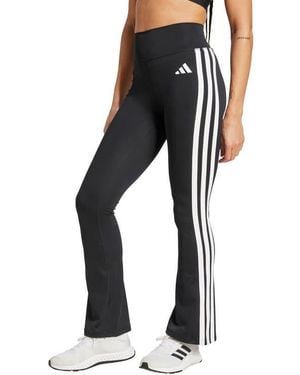adidas Optime Essentials Aeroready 3-Stripes Climacool Flared Leggings - Black