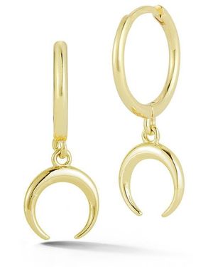 Glaze Jewelry Crescent Drop Huggie Hoop Earrings - Metallic