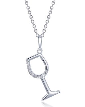 Lafonn Simulated Diamond Wine Glass Pendant Necklace - Metallic