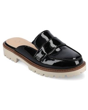 Journee Collection Miycah Lug Sole Platform Mule - Black