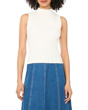 1.STATE Ribbed Mock Neck Sweater Tank - Blue