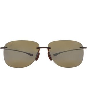 Maui Jim Hikina 62Mm Gradient Polarized Oversize Shield Sunglasses - Brown