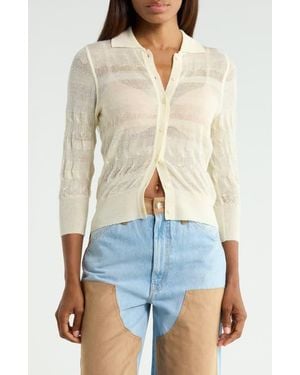 Mother The Crop Raquette Wool Shirt - White