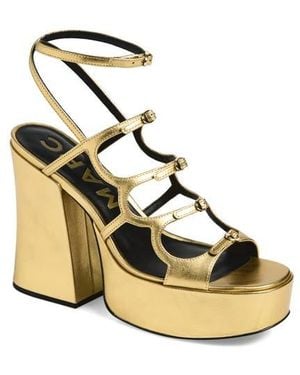 Marc Jacobs The Kiki Leather Platform Sandal - Metallic