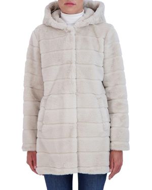 Sebby Hooded Faux Fur Jacket - Gray
