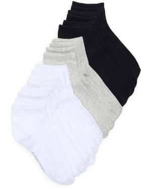 Vince Camuto Assorted 8-Pack Quarter Socks - Black