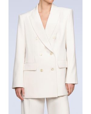 BCBGMAXAZRIA Tonya Oversize Double Breasted Blazer - White