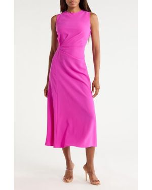 WEST K Side Ruched Sleeveless Dress - Pink