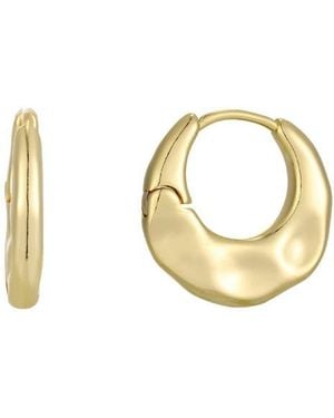 Adornia Hammered Hoop Earrings - Metallic