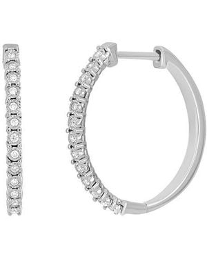 CARRIERE JEWELRY Diamond Hoop Earrings - White