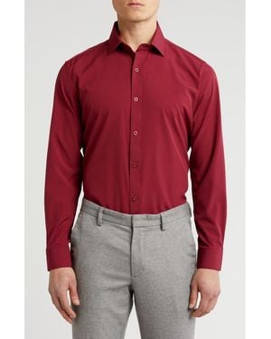 Tom Baine Comfort 4-Way Stretch Winkle Free Performance Dress Shirt - Red