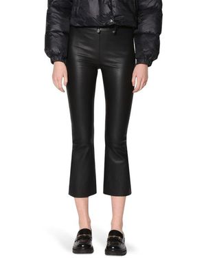Walter Baker Luisa Leather Crop Flare Leg Pants - Black
