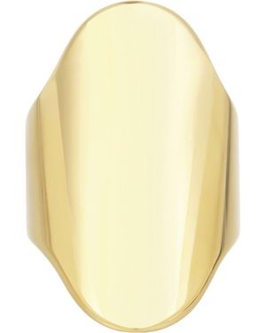 Adornia 18K Plated Oval Wide Band Ring - Yellow
