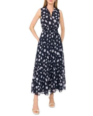 1.STATE High Neck Maxi Dress - Blue