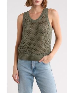 Vince Crochet Cotton Tank - Blue