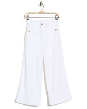 Democracy High Waist Crop Wide Leg Pants - White
